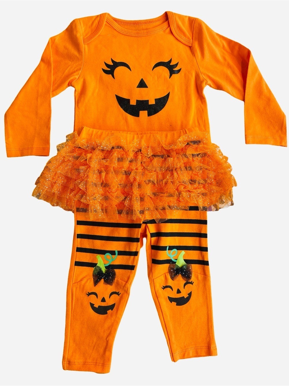 Koala Kids Pumpkin Tutu Bodysuit & Leggings Set 6-9M Halloween